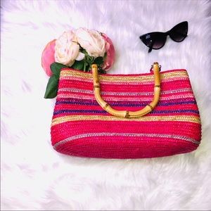 Vintage United Colors of Benetton straw purse.